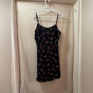 ⚫️ BOGO Cherry strapped short dress with side zip